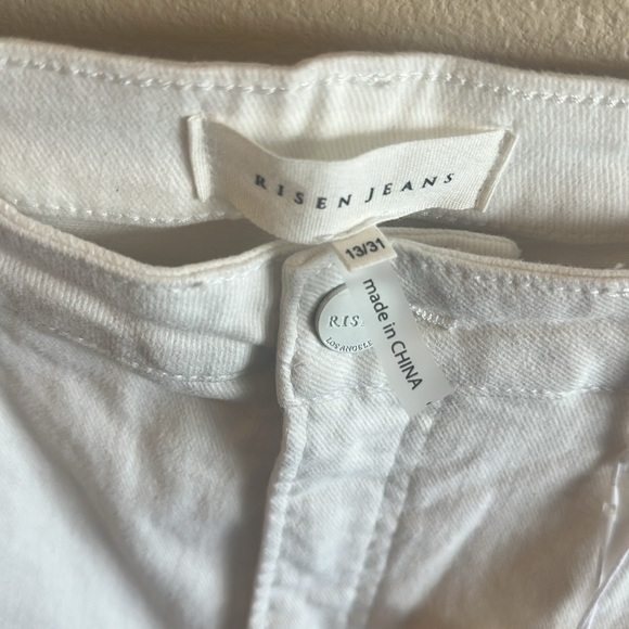 Risen Odette Wide Leg High Rise Jeans White Stretch Womens Size 13 - Picture 6 of 12